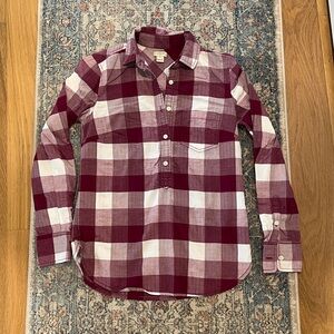 J. Crew Plaid 1/2 Button Down Woman’s Shirt